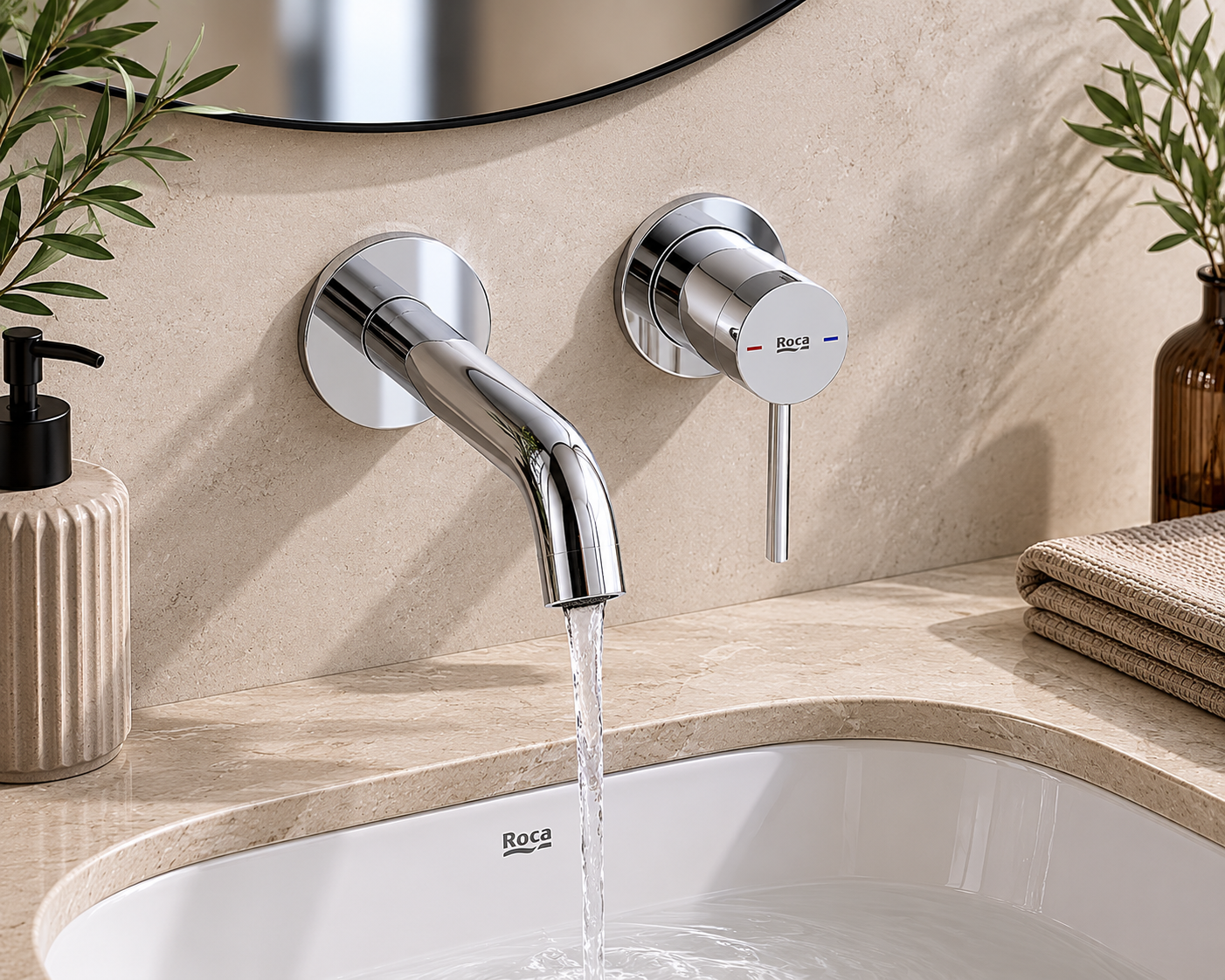 Roca Ona Wall-Mounted Basin Mixer