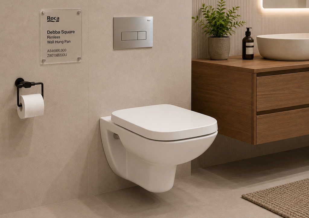 Roca Debba Square Rimless Wall Hung Pan