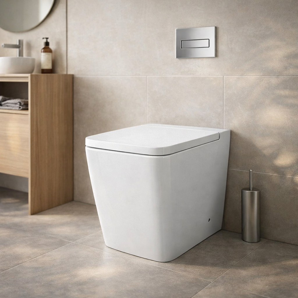 Roca Inspira Square Rimless Back to Wall Pan