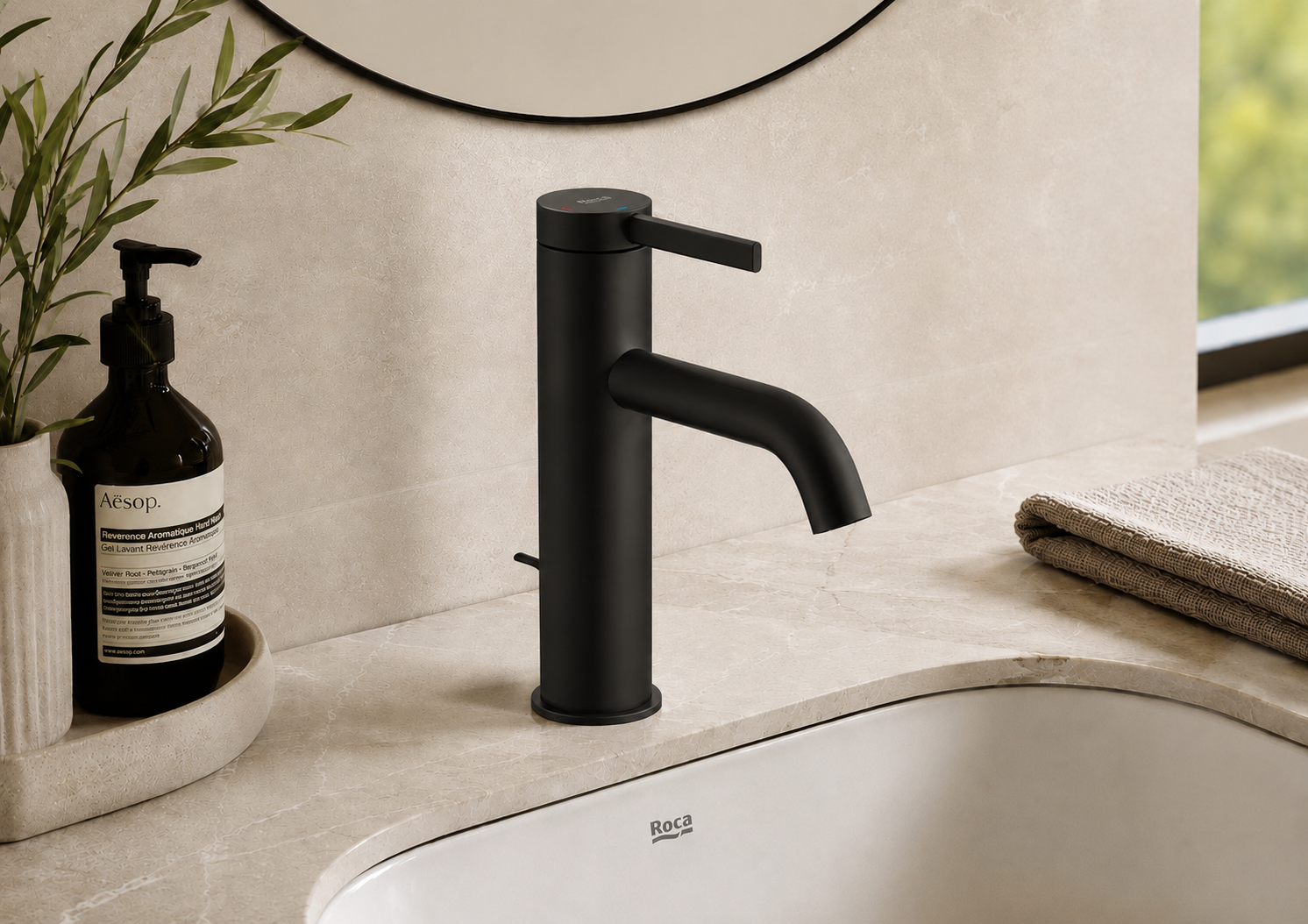 Roca Ona Basin Mixer with Cold Start