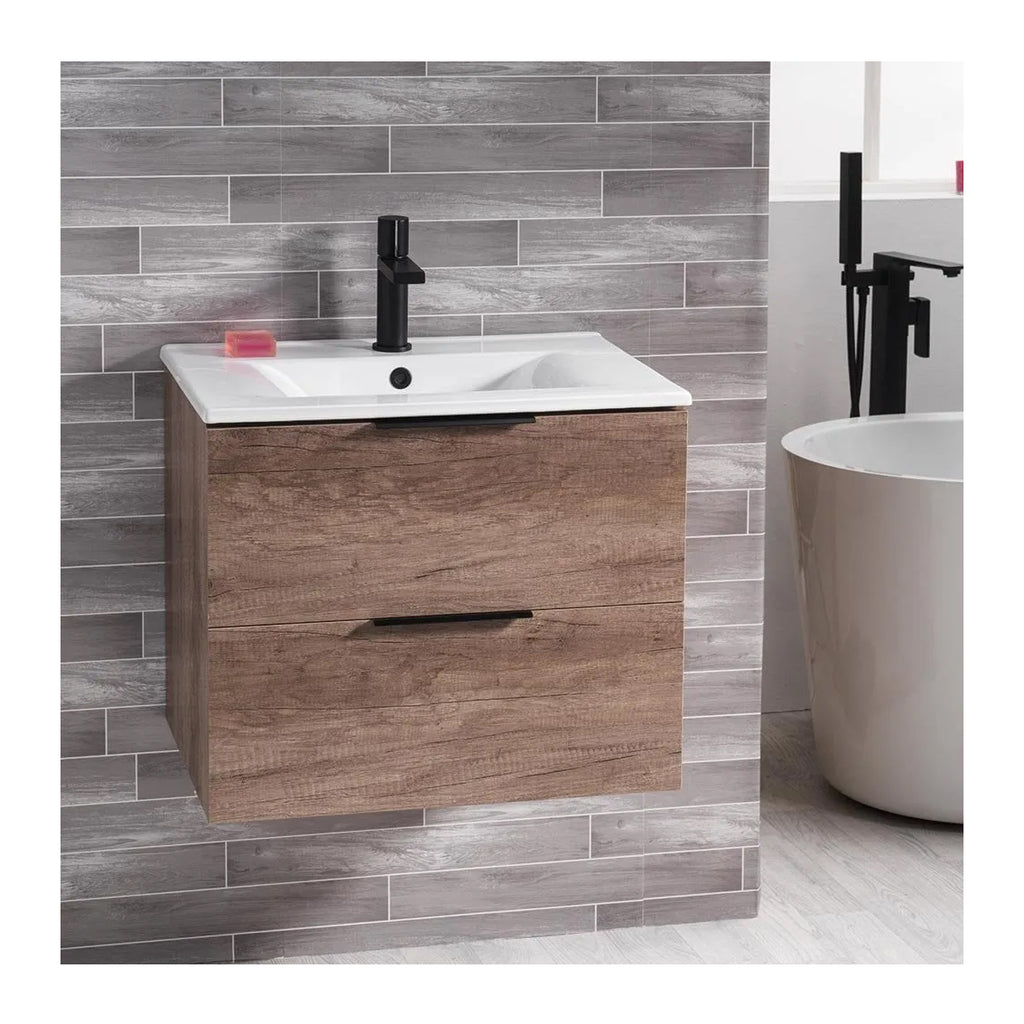 Sofia 60 Wall-Hung Unit & Porto Basin - Nebraska Oak