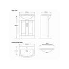 Stamford 50 Base Unit and Basin - Gloss White