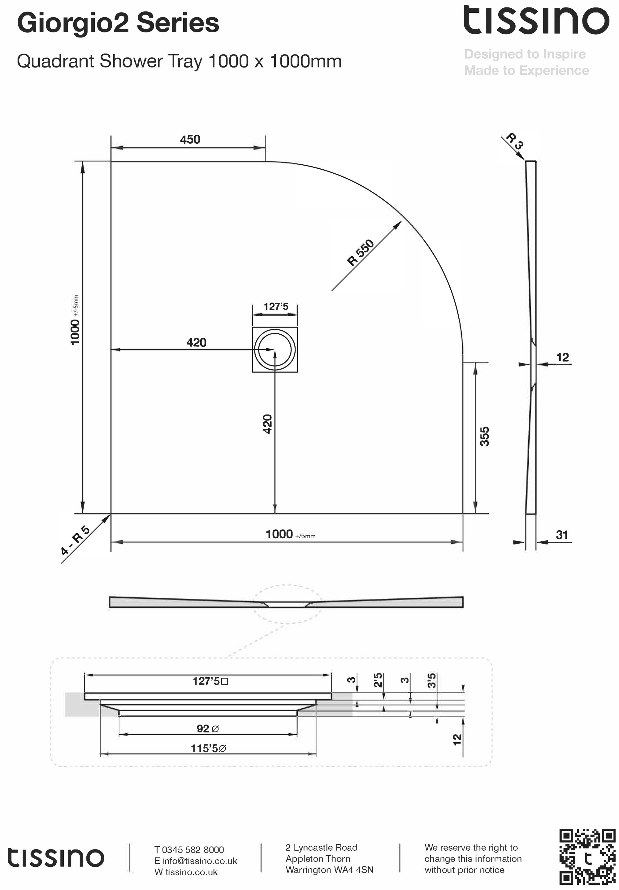 Giorgio2 Quadrant Shower Trays