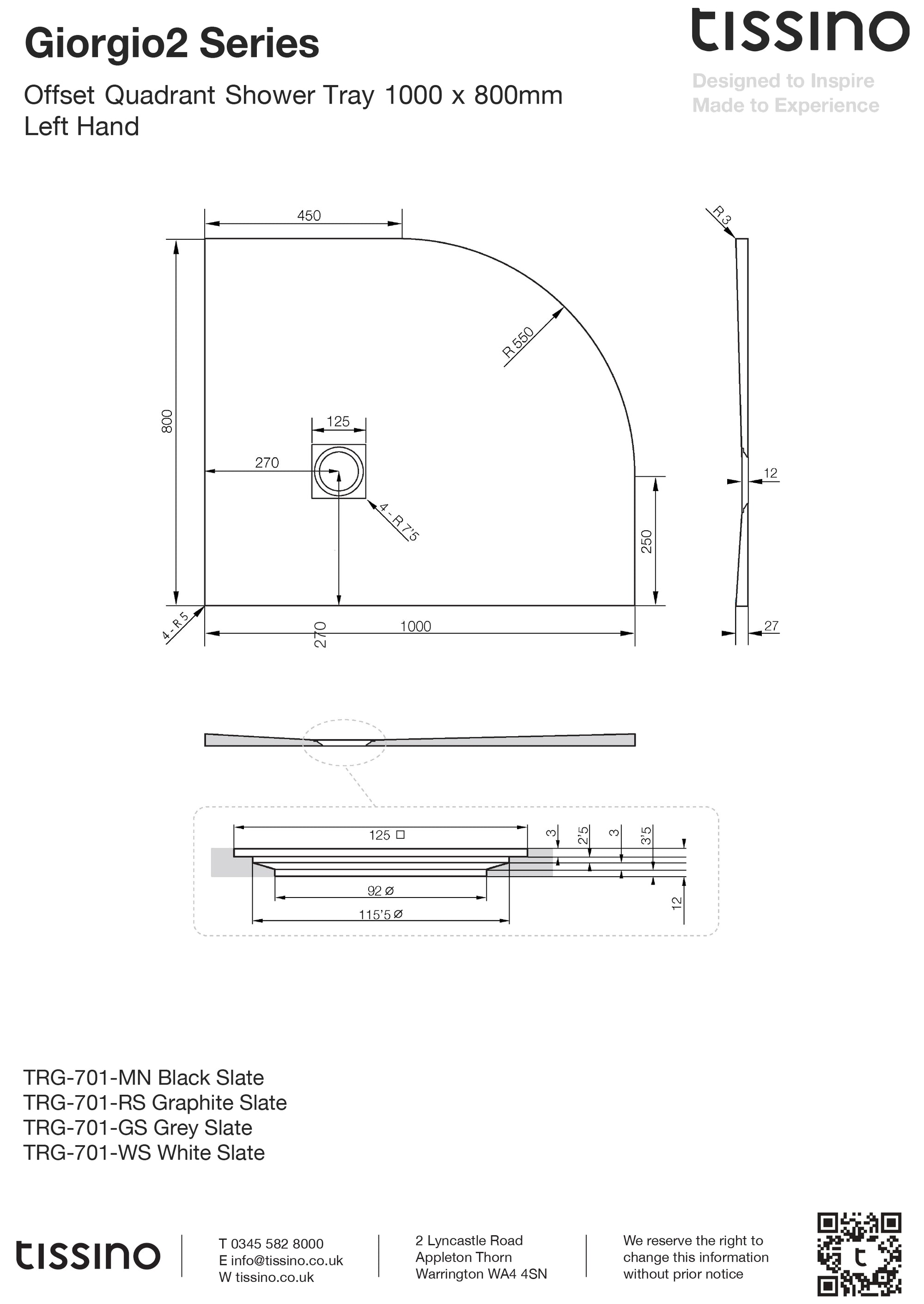Giorgio2 Offset Quadrant Shower Trays