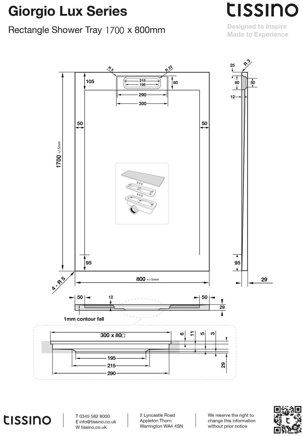 Giorgio Lux Square & Rectangle Shower Trays