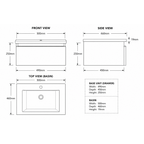 Urban 500mm Wall-Hung Base Unit & Basin - Gloss White