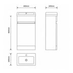 Urban 400mm Slimline Base Unit & Basin - Gloss White