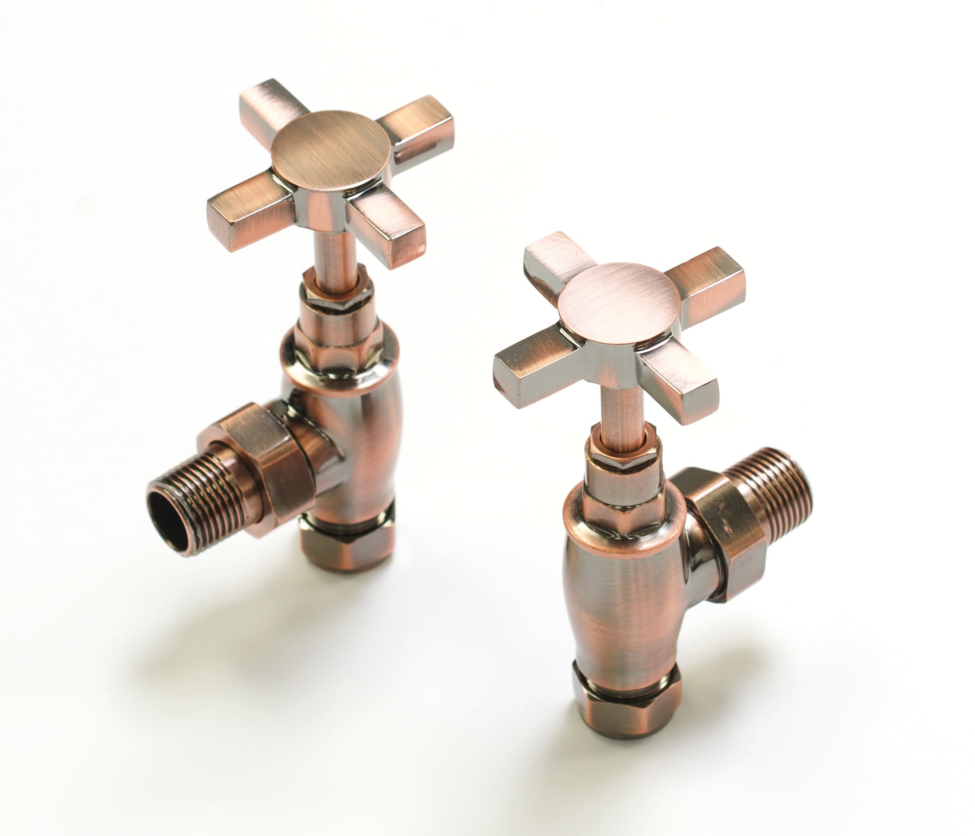 Traditional Radiator Valves - Antique Copper Angled