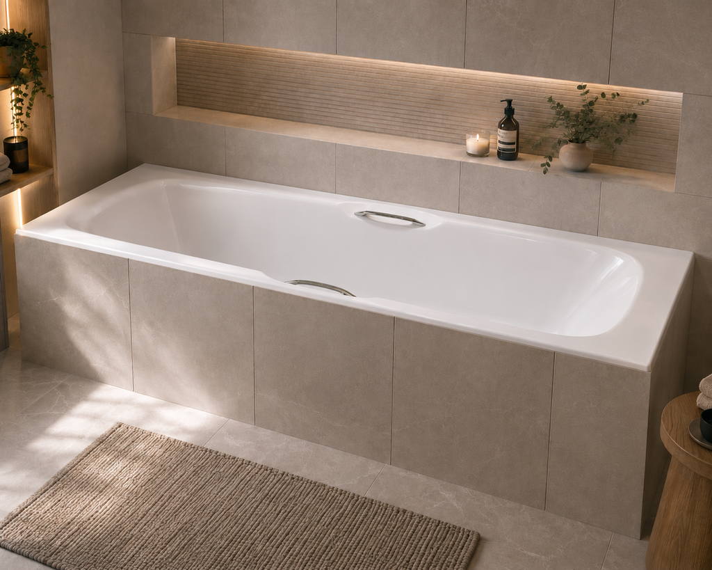 Virginia Twin Gripped 1700 x 700mm Single Ended Bath - Standard
