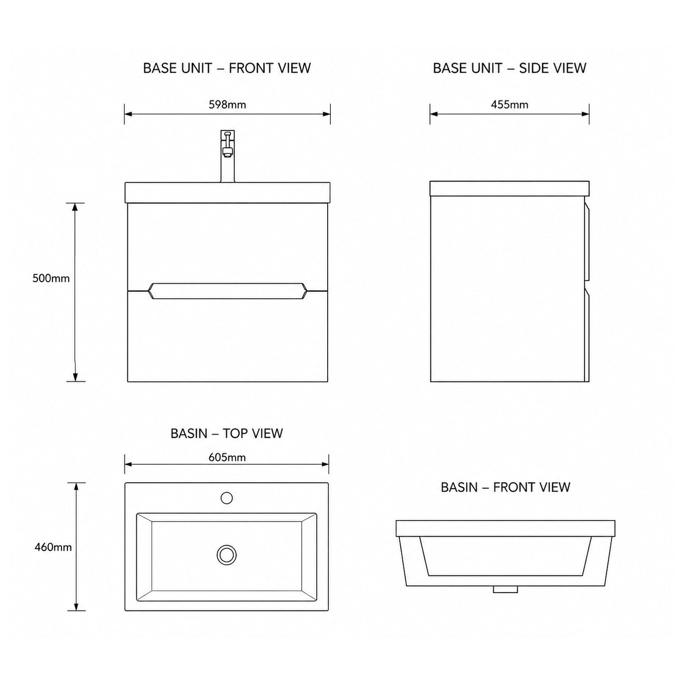Zeto 600mm Base Unit & Basin - Dusty Blue