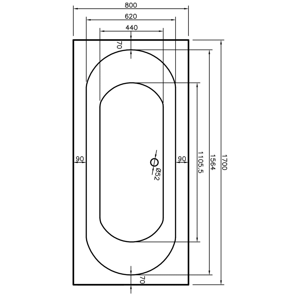 Alaska Single Ended Bath - Whirlpool Option 3
