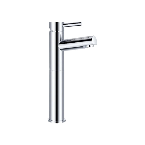Ebony Chrome Tall Basin Mixer Tap with Click-Clack Waste