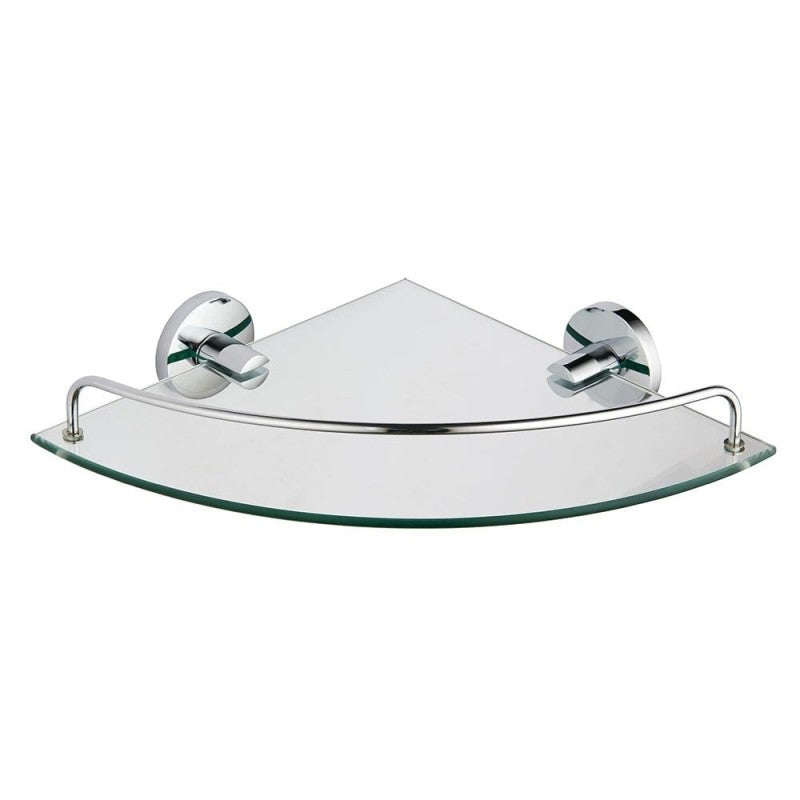 Alpha Glass Corner Shelf – Chrome