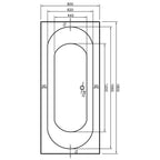 Alaska 1800 x 800mm Double Ended Bath - Standard