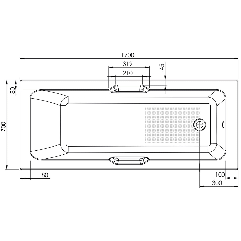Alexandria 1700 x 700mm Single Ended Bath
