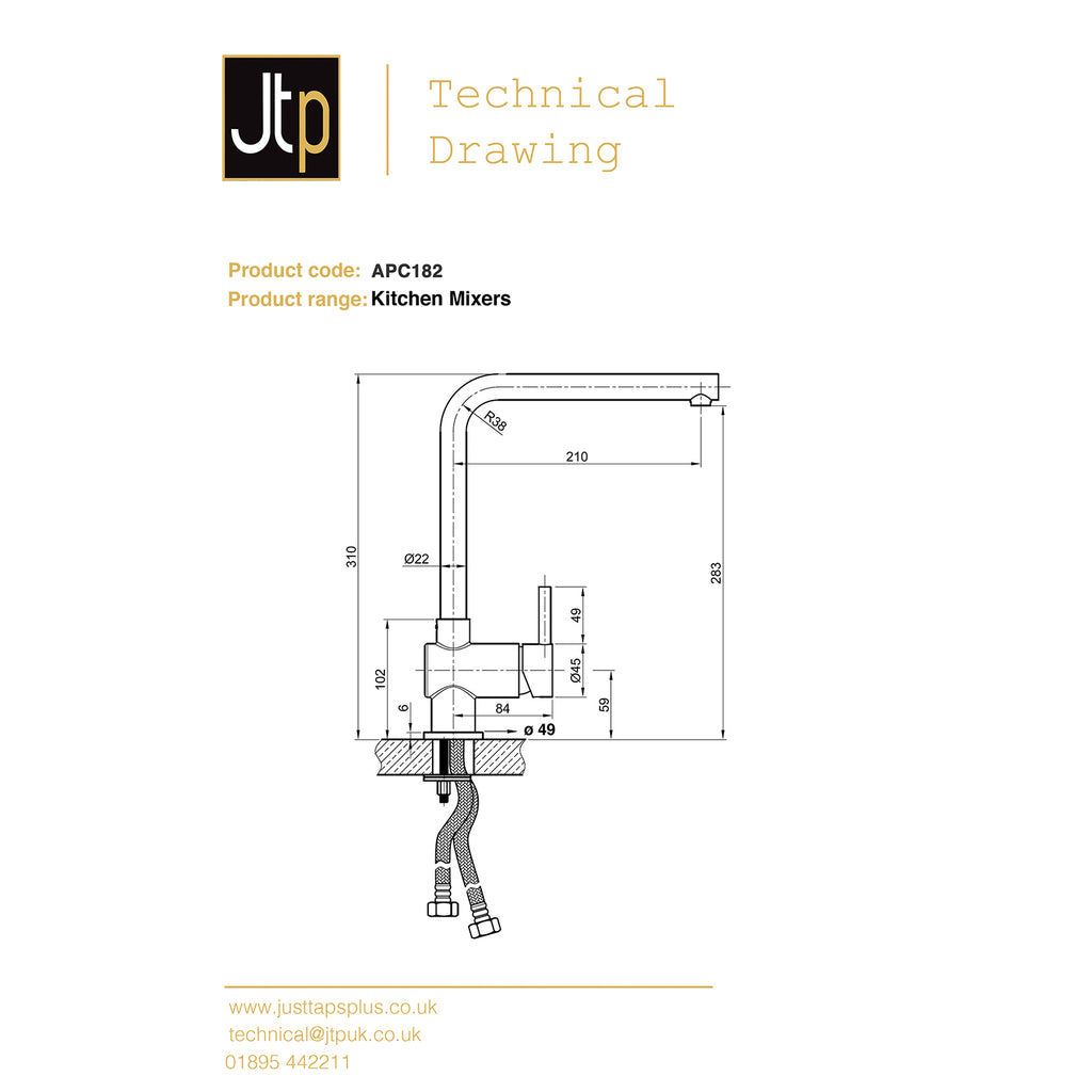 Apco Chrome Kitchen Sink Mixer
