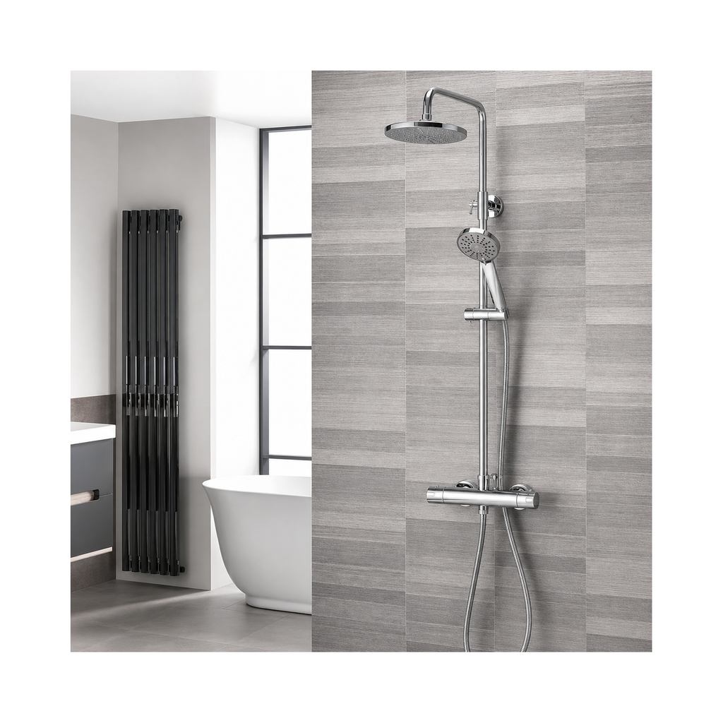 Aqualisa AQ150BAR2 Thermostatic Mixer Shower with Drencher Head & Handset