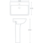 Arizona 500 1 Tap Hole Basin and Pedestal