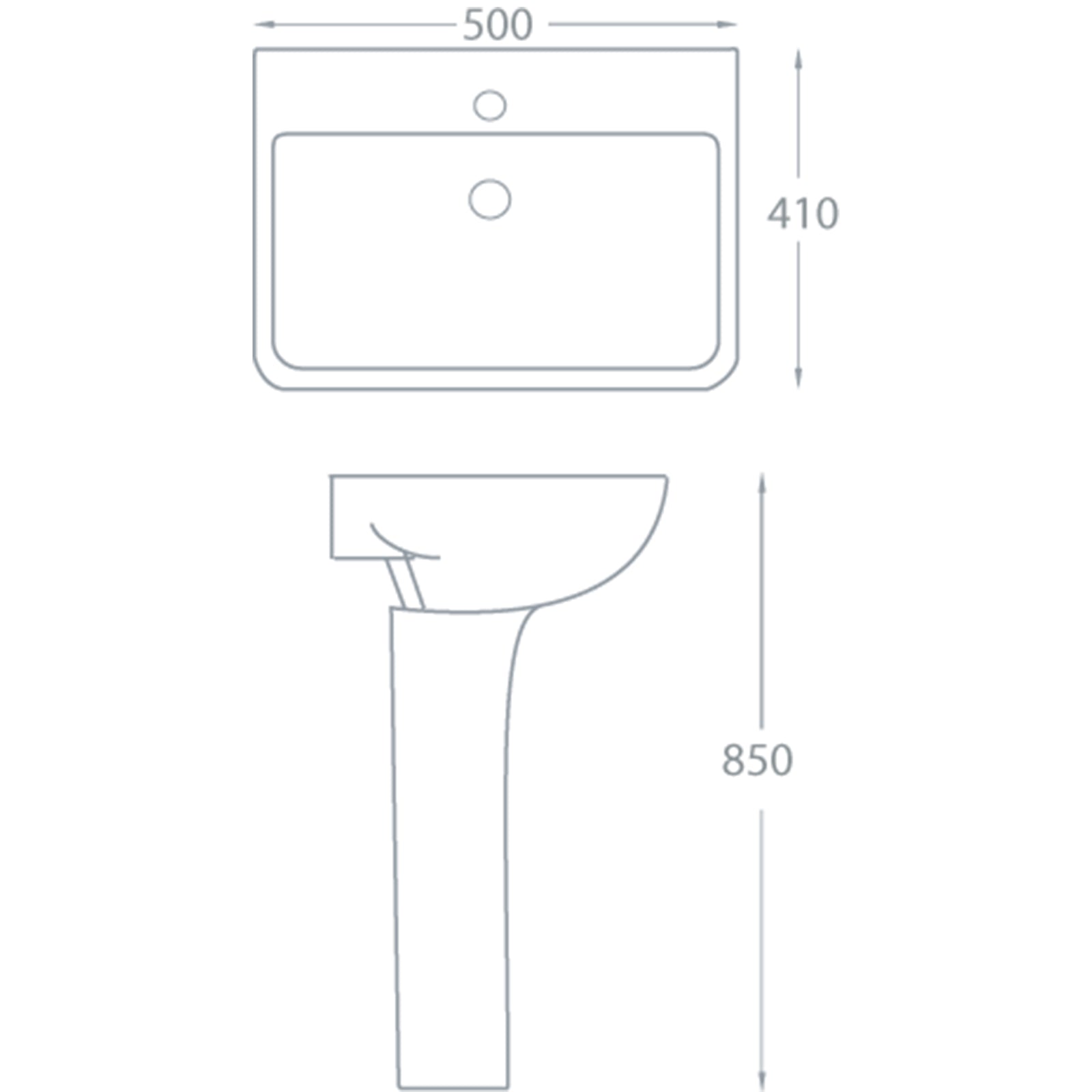 Arizona 500 1 Tap Hole Basin and Pedestal