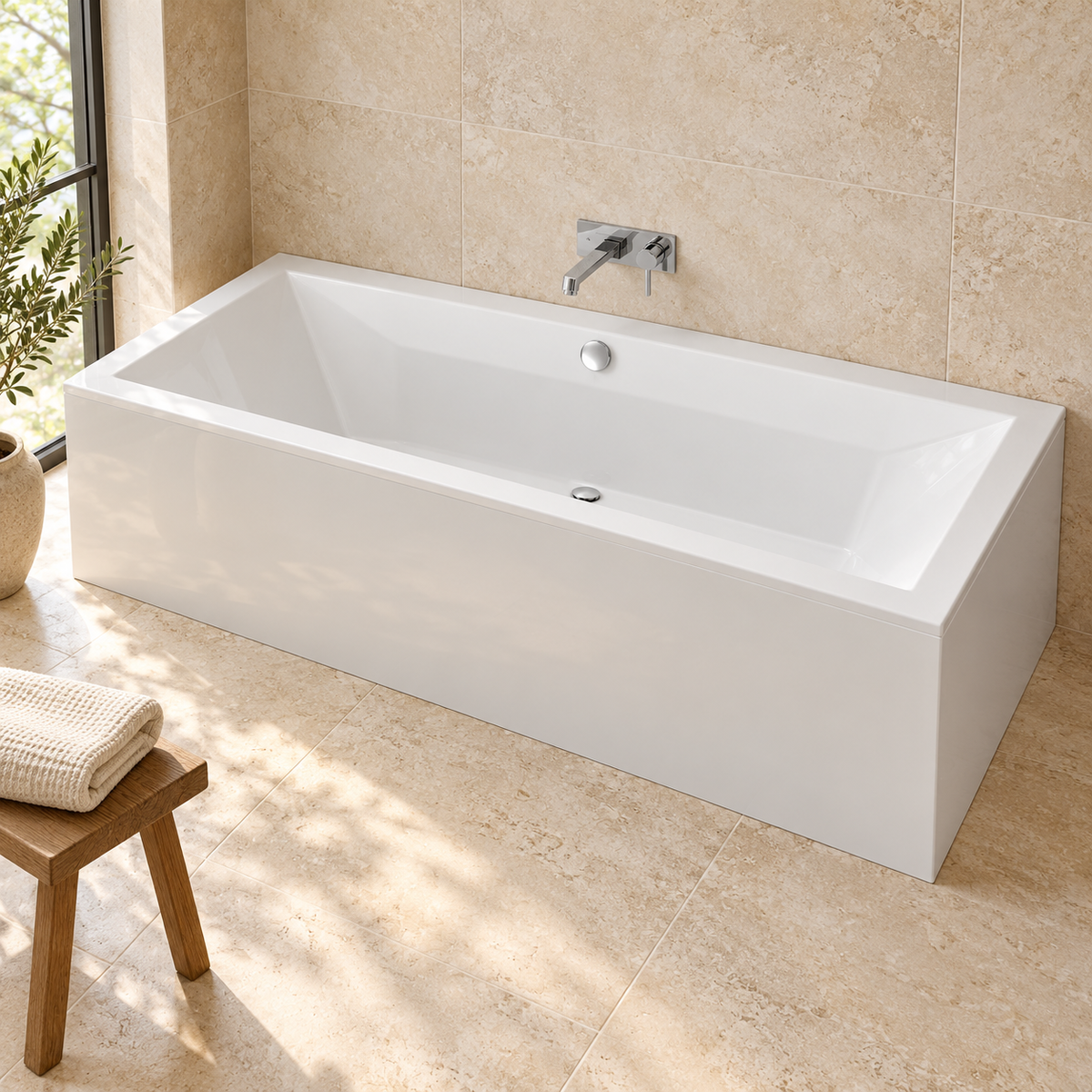 Arizona 1700 x 700mm Double Ended Acrylic Bath – Standard