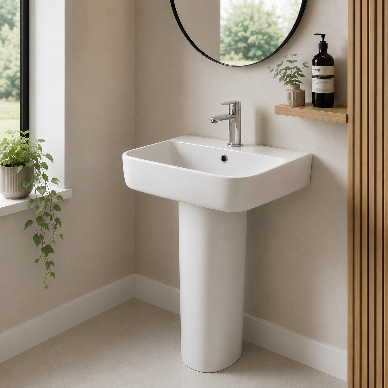 Artesan Slim Square Basin – 450mm, 500mm & 560mm | Wall Hung or Pedestal Options