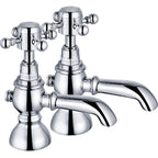 Ascent Nostalgic Chrome Basin Taps (Pair) – 2 Tap Hole Traditional Bathroom Taps