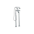 Edwardian Chrome Floorstanding Bath Shower Mixer Kit with Tap Legs