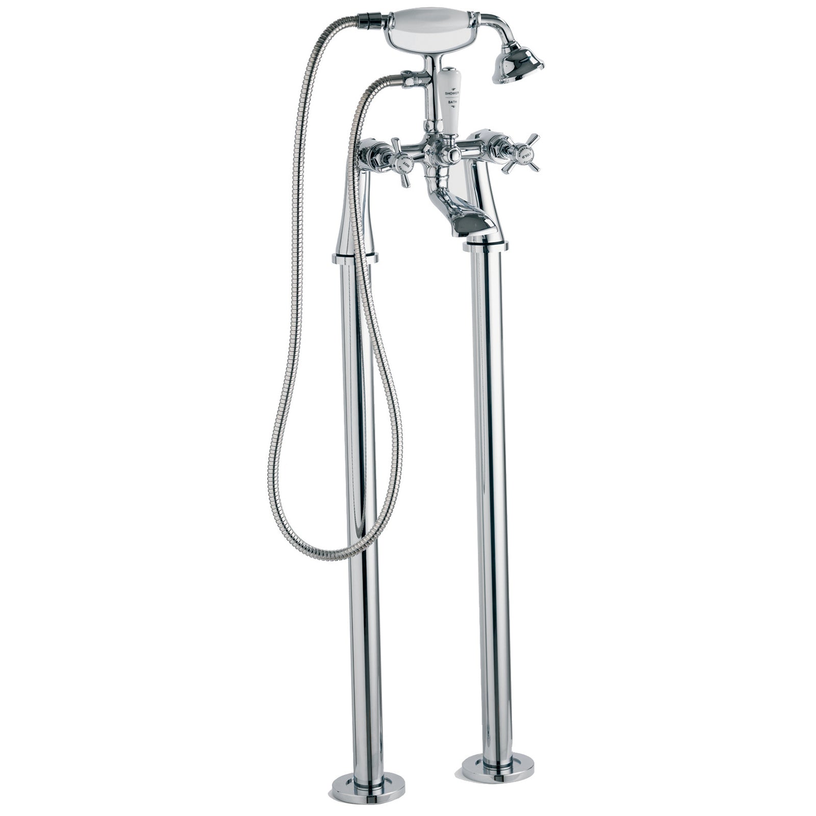 Edwardian Bath Shower Mixer & Kit with Tap Legs