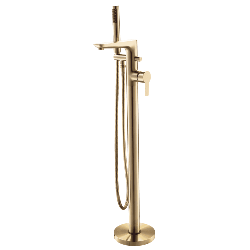 Charlotte Floorstanding Bath Shower Mixer - Brushed Brass