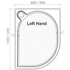 Ascent Premier 30mm Quadrant Tray - 1200 x 900mm - LH