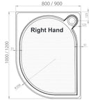 Ascent Premier 30mm Quadrant Tray - 1200 x 900mm - RH