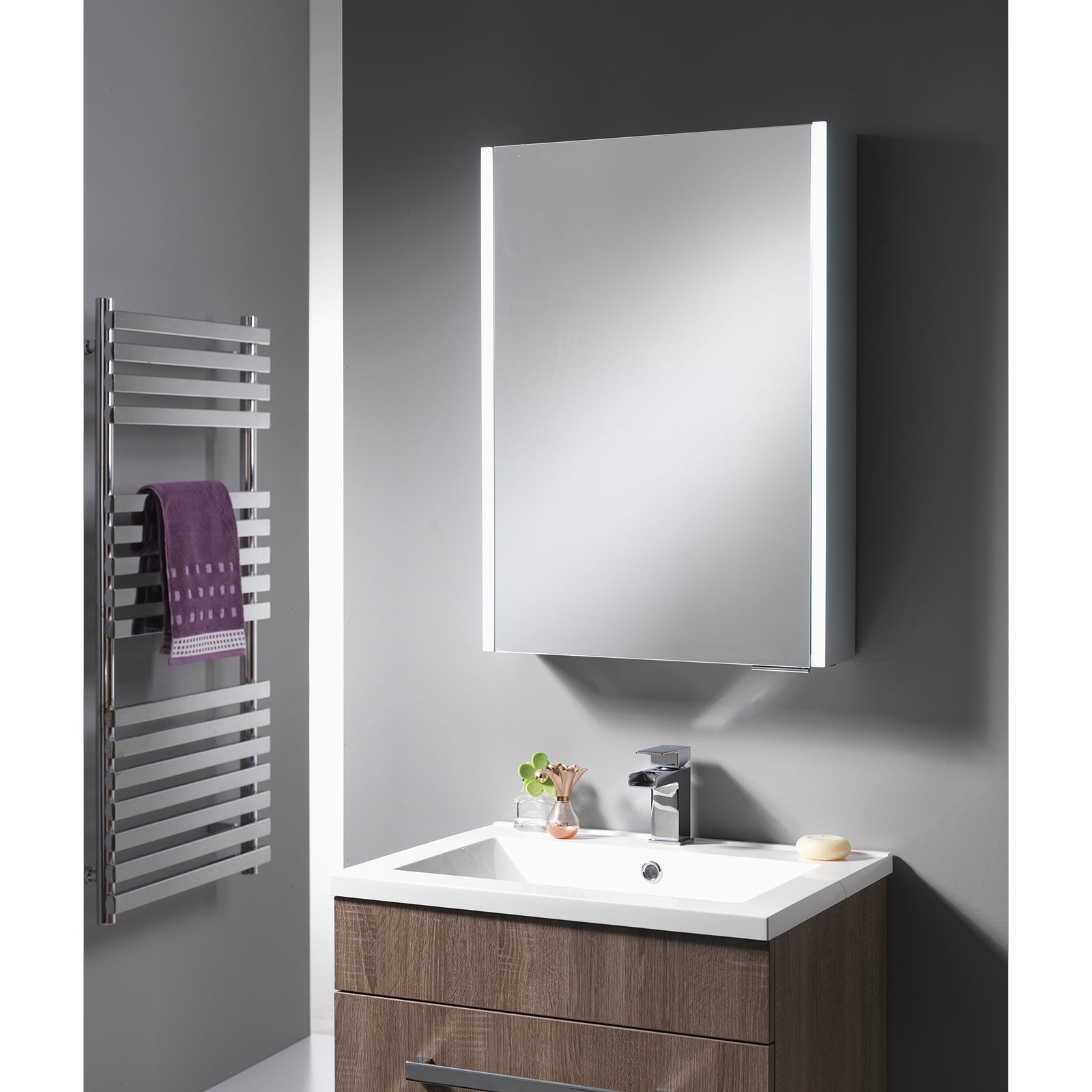 Calvus Mirrored Cabinets with LED Lights - 500mm