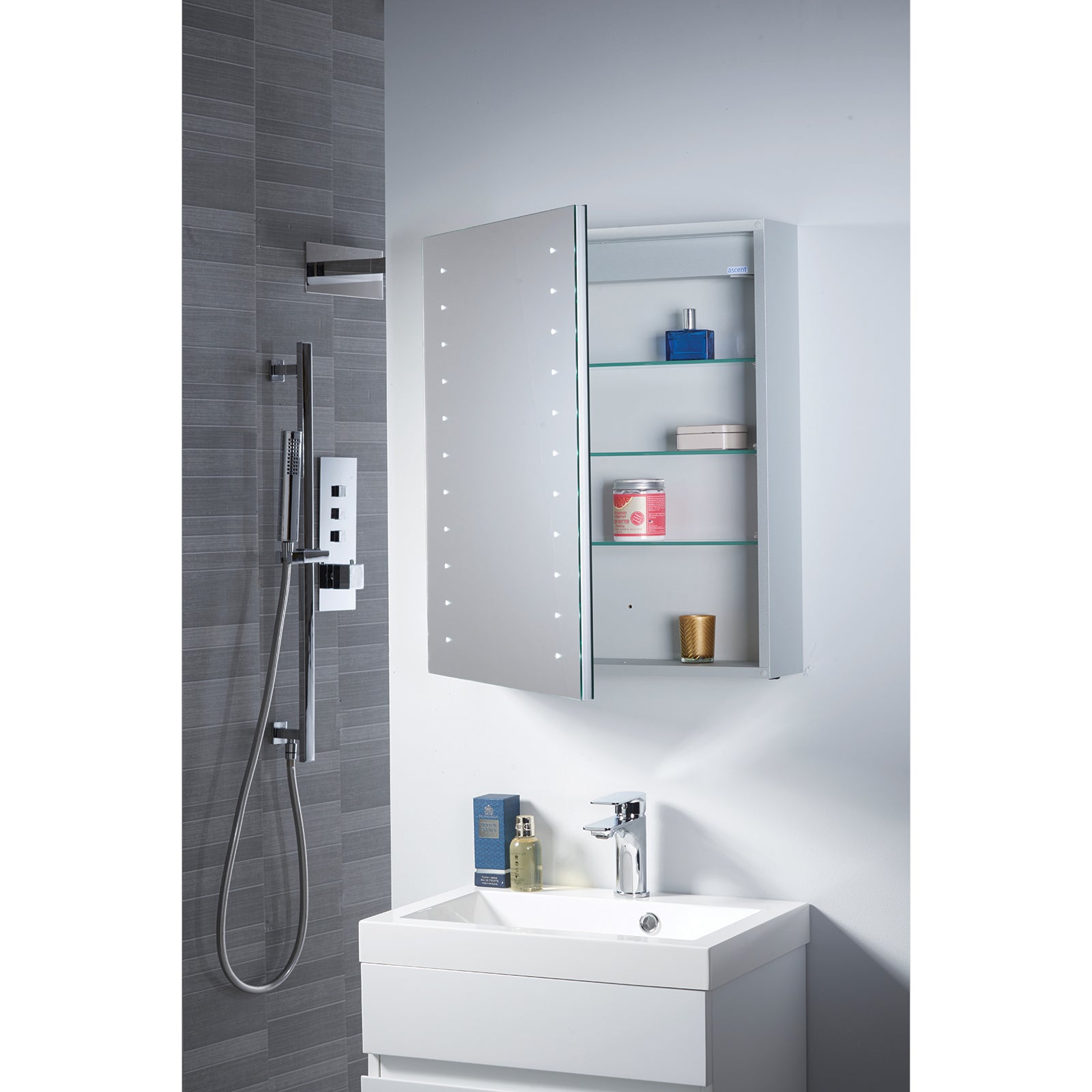 Stratus Mirror Cabinet with LED Lights