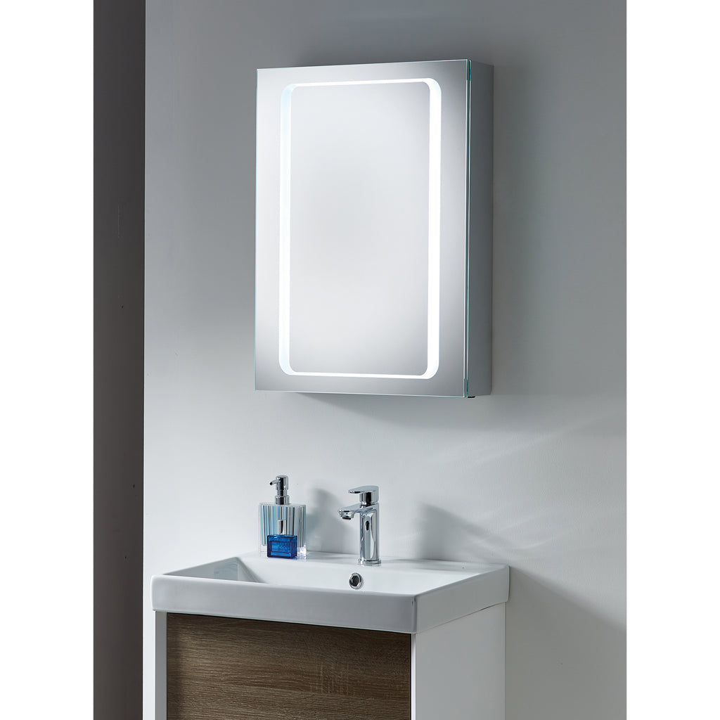 Opacus 400mm LED Mirrored Bathroom Cabinet with Demister & Shaver Socket