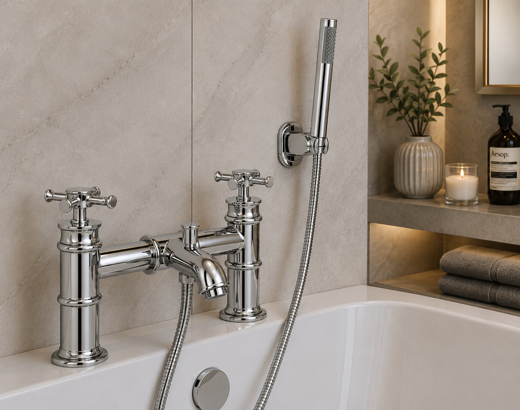 Ascent Classic Nouveau Bath Shower Mixer Tap with Shower Kit – Chrome