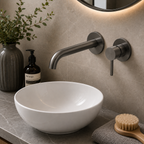 Ascent Tuscany Gunmetal Wall Mounted Basin Filler Tap