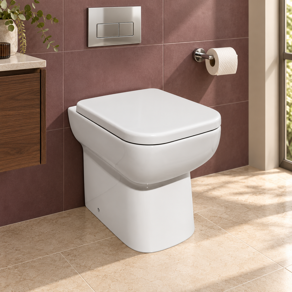 Aveiro Tall Rimless Back to Wall Toilet with Soft Close Seat