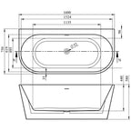 Aveiro Freestanding Bath - 1600 x 750mm