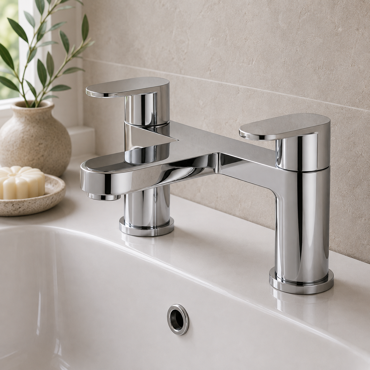 Bayham Deck Mounted Bath Filler Tap – Chrome