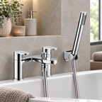 Bayham Deck Mounted Bath Shower Mixer Tap with Shower Kit – Chrome