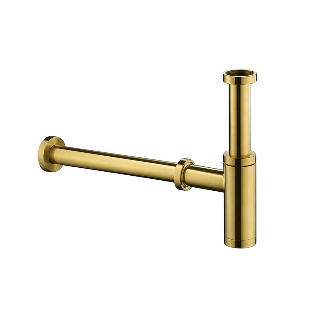 Levo Minimalist Bottle Trap and Pipe - Brushed Gold