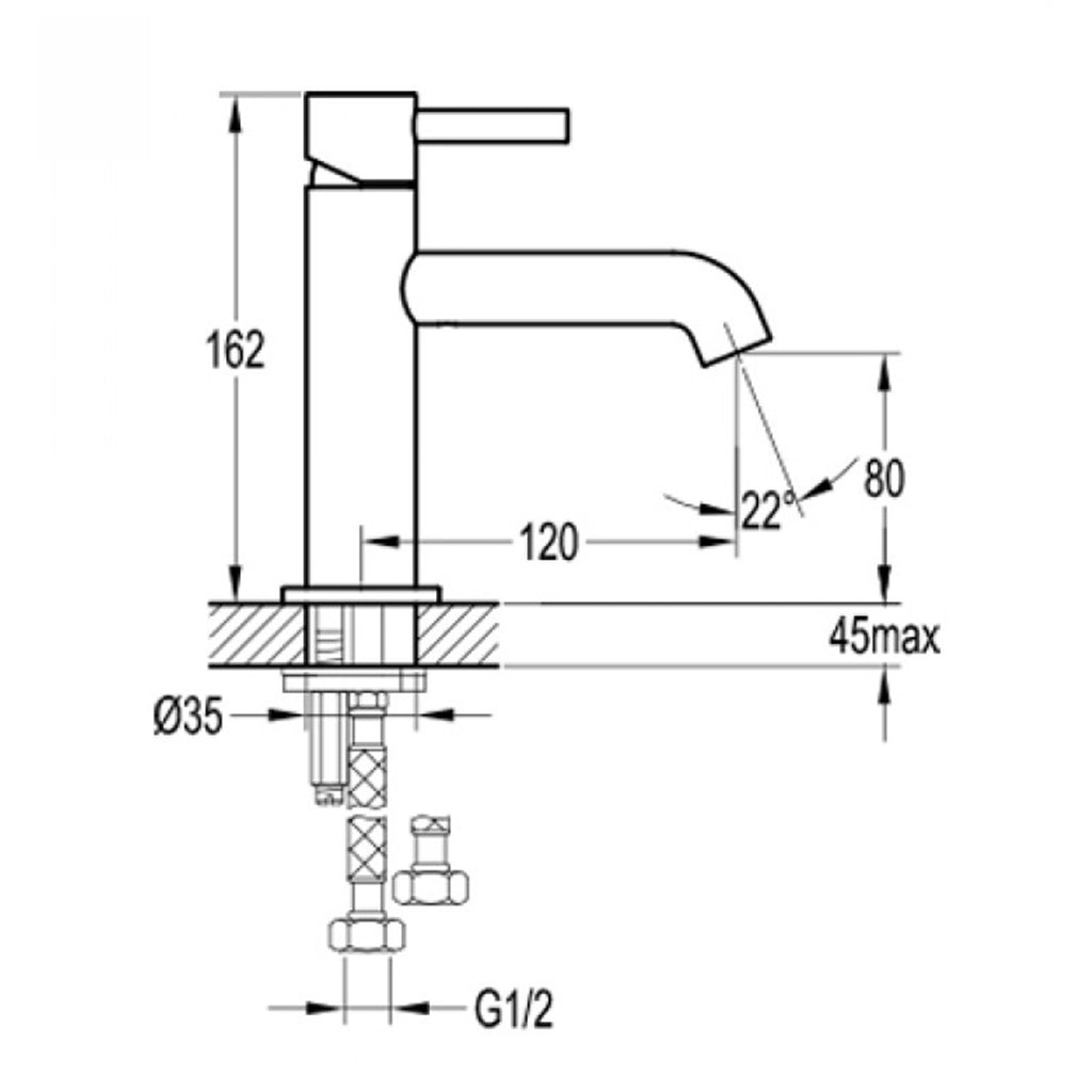 Levo Mono Basin Mixer - Brushed Gold