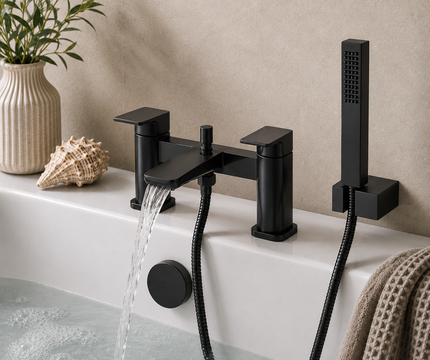 Bedgebury Deck Mounted Bath Shower Mixer Tap – 5 Finishes