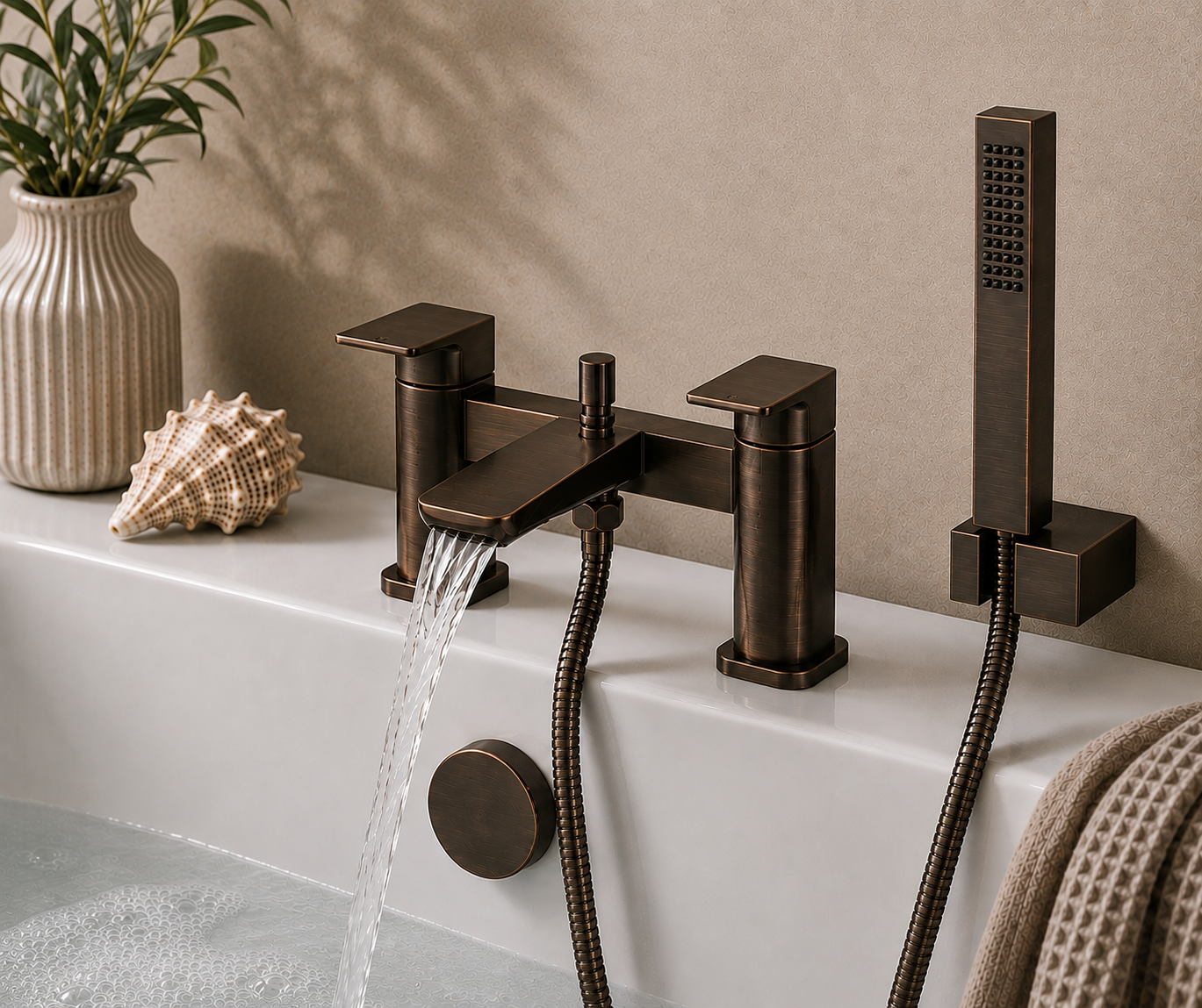 Bedgebury Deck Mounted Bath Shower Mixer Tap – 5 Finishes