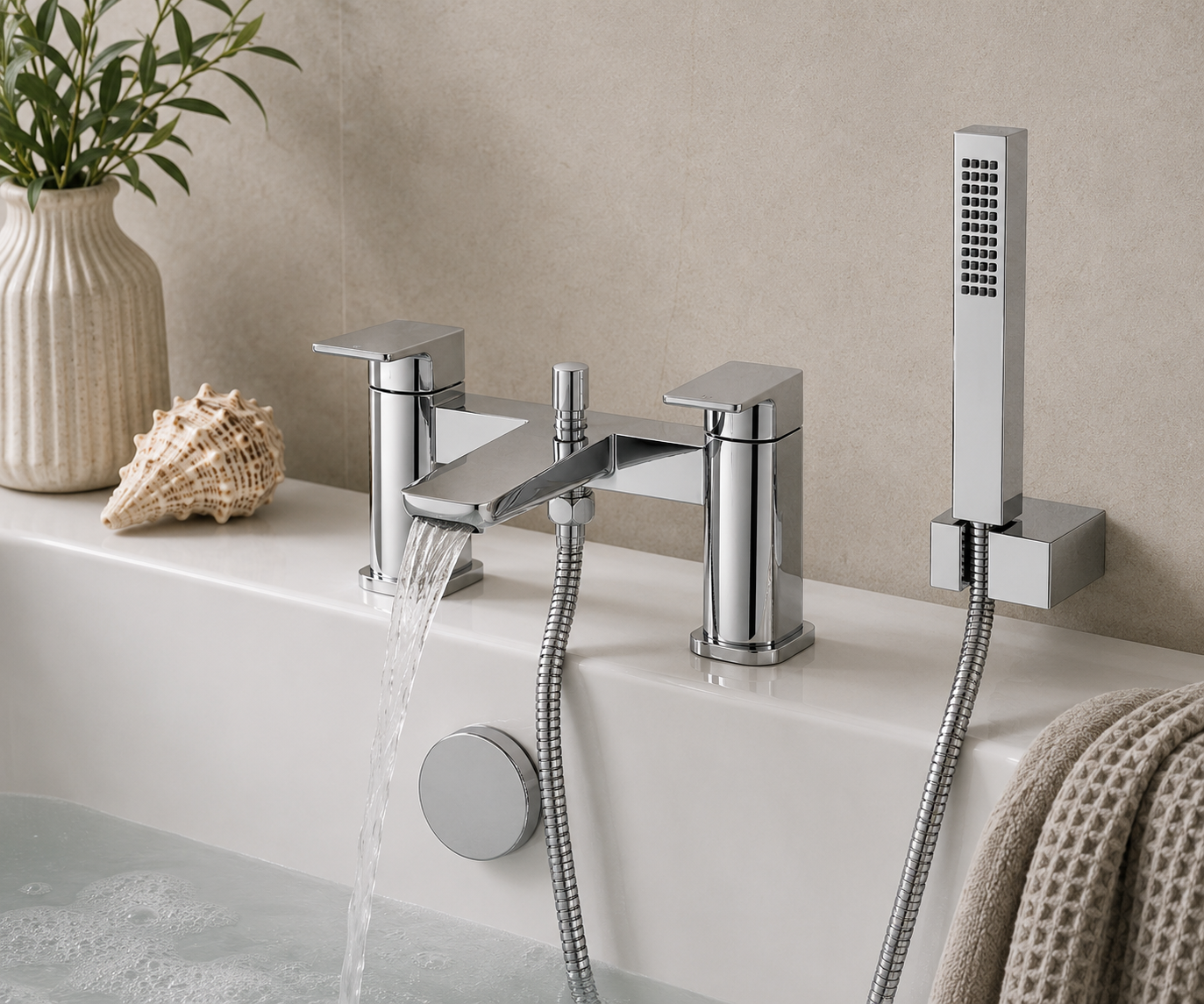 Bedgebury Deck Mounted Bath Shower Mixer Tap – 5 Finishes