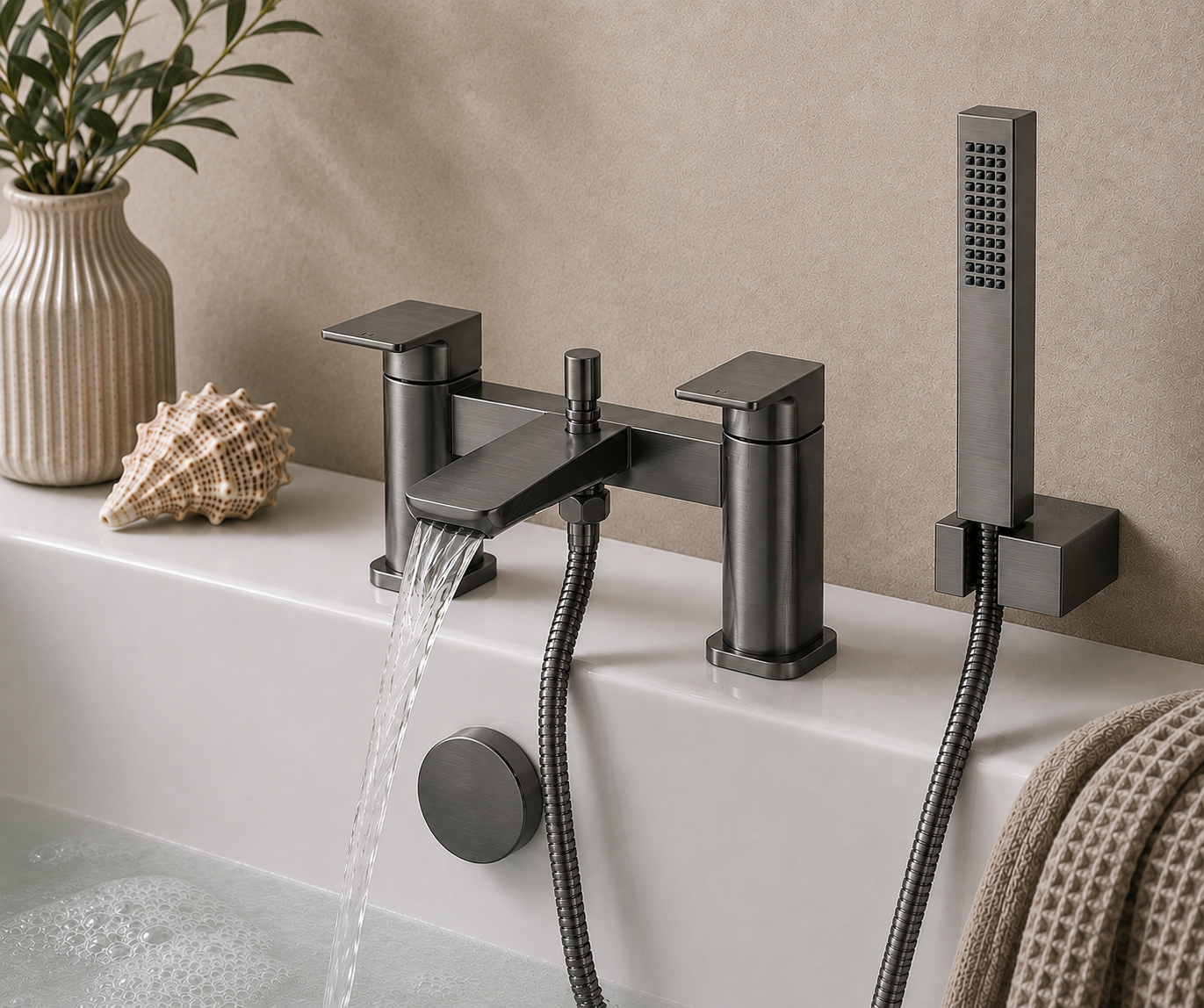 Bedgebury Deck Mounted Bath Shower Mixer Tap – 5 Finishes