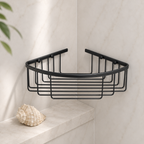 Bedgebury Deep Corner Shower Basket | Brass Wall Mounted Bathroom Storage | 26.5cm