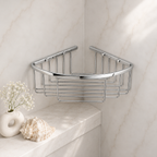 Bedgebury Deep Corner Shower Basket | Brass Wall Mounted Bathroom Storage | 26.5cm