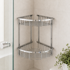 Bedgebury Deep Double Corner Shower Basket - Chrome
