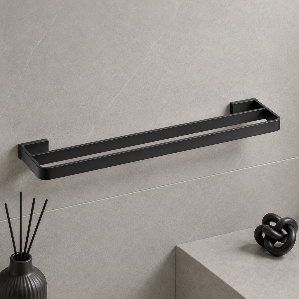 Bedgebury Double Towel Bar | Chrome, Matt Black, Gunmetal Grey & Matt Brushed Brass